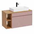 Waschtischunterschrank – 100 cm, hängend, aus Eichenholz, Rosa