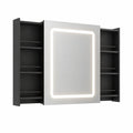 Spiegelschrank – 103 × 16 × 70 cm, mit LED-Beleuchtung, Schwarz, für Badezimmer