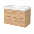 Waschtisch – 90 cm, mit Schubladen, hängend, aus Holz, Braun, für Badezimmer