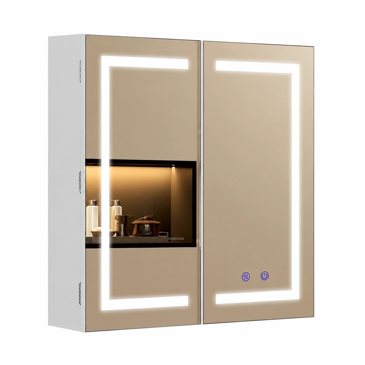 Spiegelschrank – 60 cm, mit LED-Beleuchtung, für Badezimmer