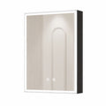 Spiegelschrank – 40 × 60 × 12,5 cm, mit LED-Beleuchtung, mit Ablagen, für Badezimmer