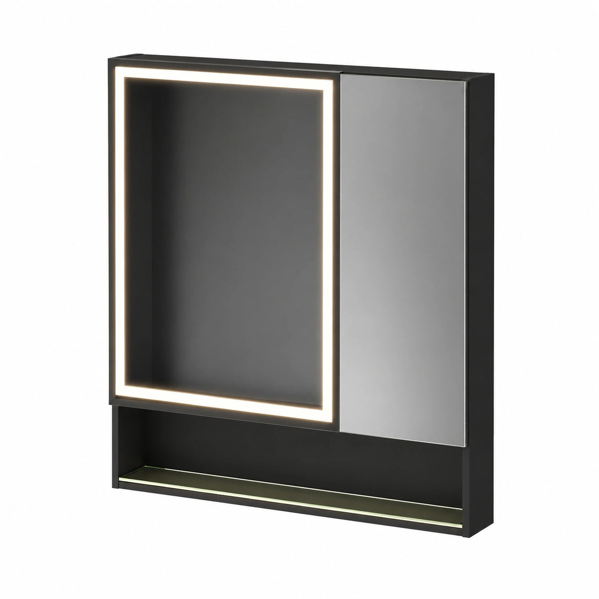 Spiegelschrank – 75 × 88 × 13 cm, aus Aluminium, für Badezimmer