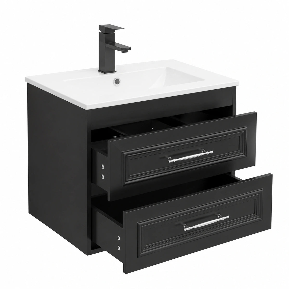 Unterschrank – 60 cm, mit Schubladen, Schwarz