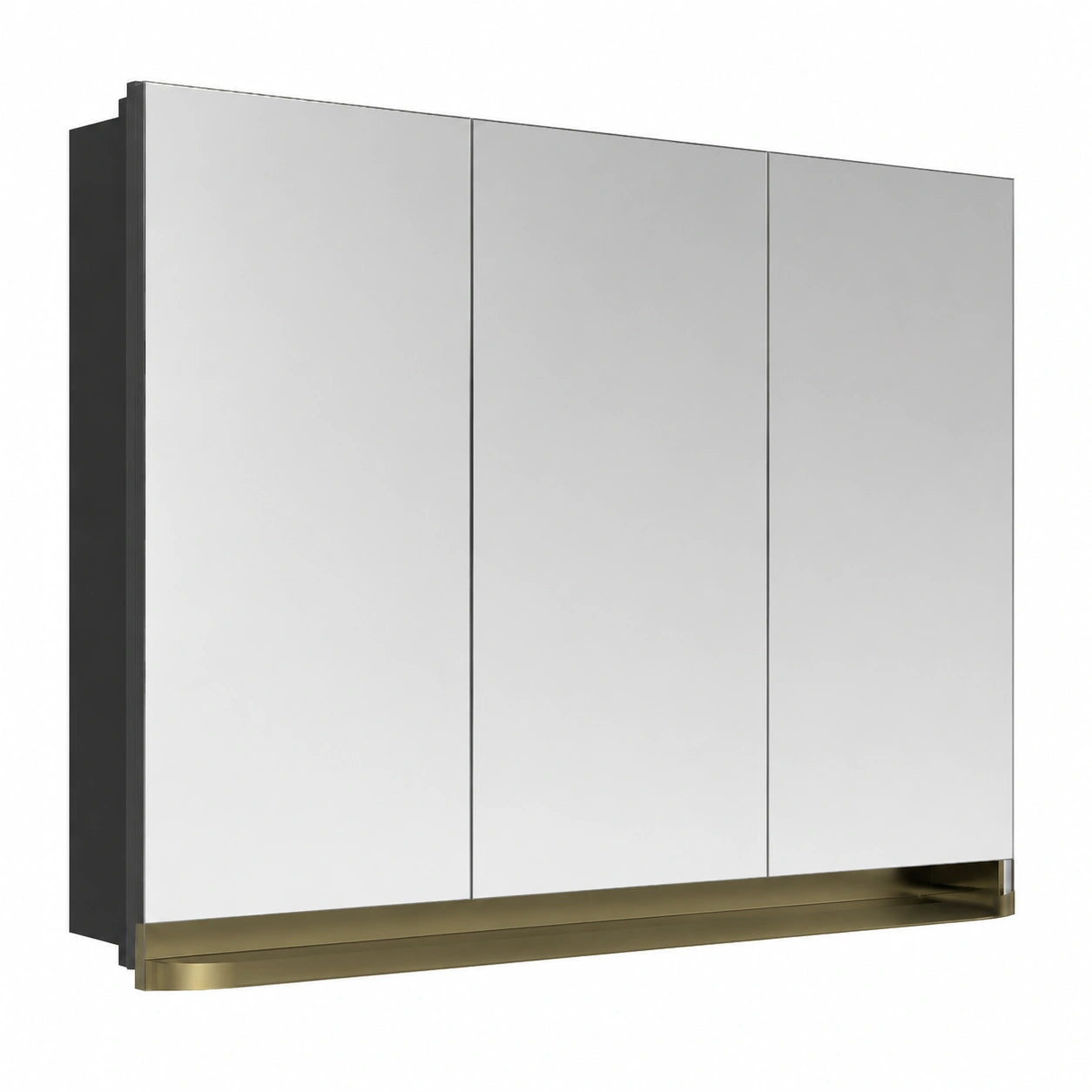 Spiegelschrank – 100 × 60 × 13 cm, mit LED-Beleuchtung, aus Edelstahl, Schwarz, für Badezimmer