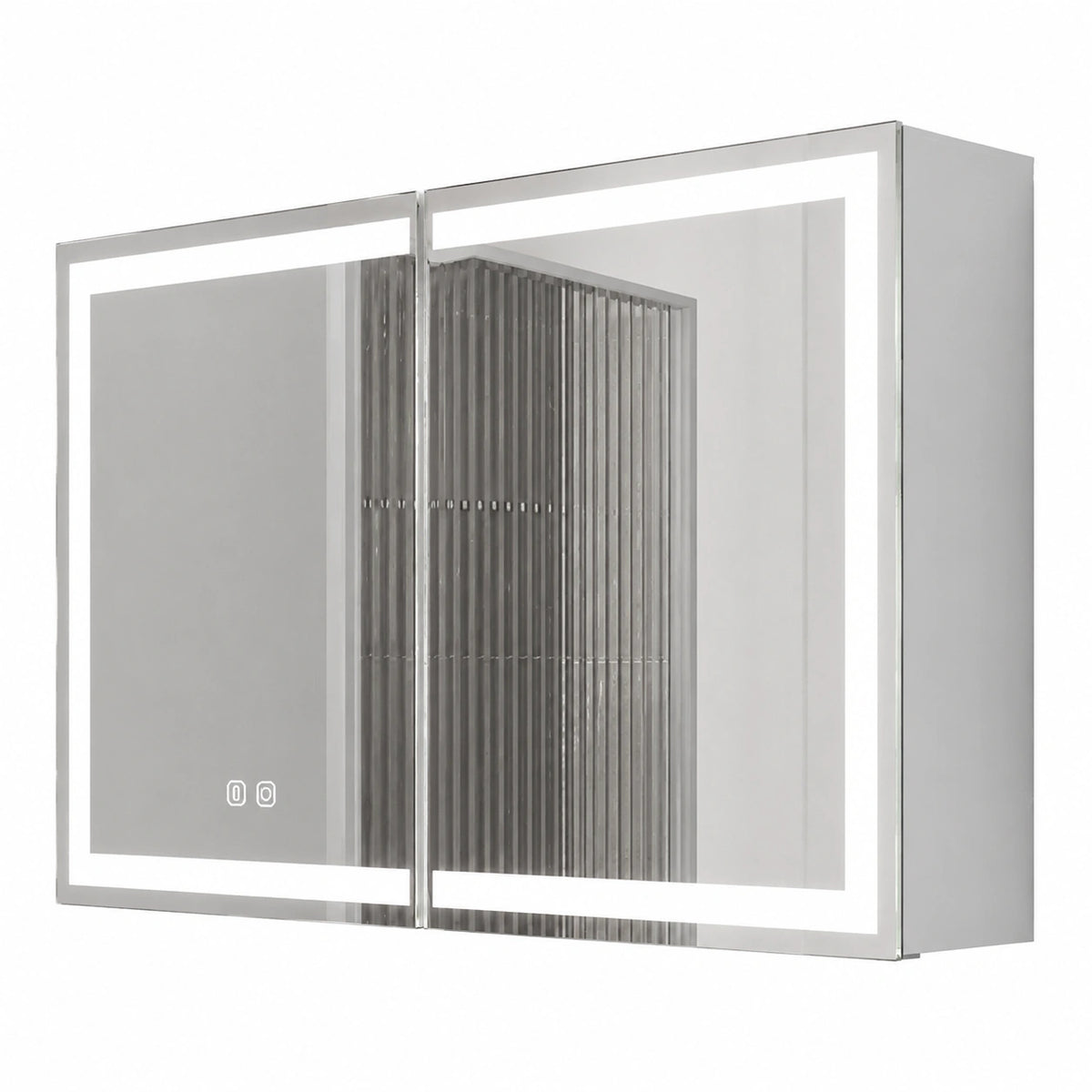 Spiegelschrank – moderner Stil, mit LED-Beleuchtung, mit Ablagen, für Badezimmer